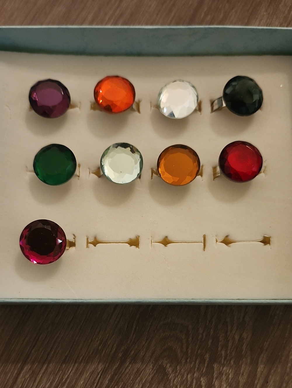 Whimsical Faceted Adjustable Circular Rings